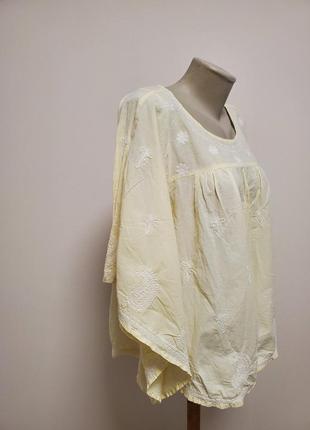 Красива брендова котонова блузка вільного фасону з вишивкою вільного фасону5 фото