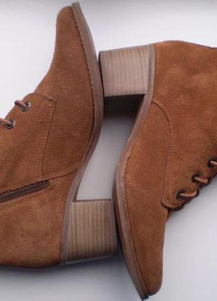 Женские замшевые ботинки marks &amp; spencer 0966 39р. замша, коричневые2 фото