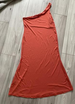 Платье макси на одно плечо легкое платье сарафан расклешенный4 фото