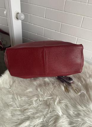 Женская кожаная большая красная сумка3 фото