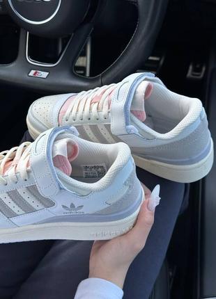 Женские кроссовки adidas forum low white pink new4 фото