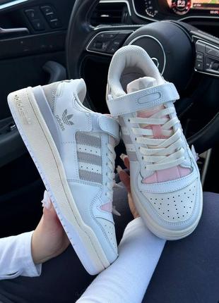 Жіночі кросівки adidas forum low white pink new