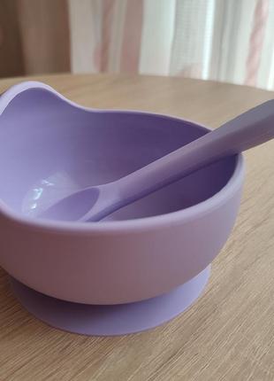 Знижка! набір дитячого посуду силіконовий посуд для дітей силіконовий посуд для годування для першого прикорму8 фото