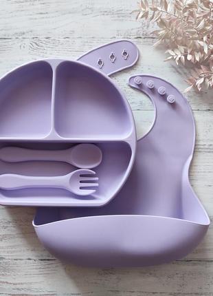Знижка! набір дитячого посуду силіконовий посуд для дітей силіконовий посуд для годування для першого прикорму3 фото