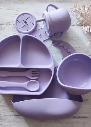 Знижка! набір дитячого посуду силіконовий посуд для дітей силіконовий посуд для годування для першого прикорму2 фото