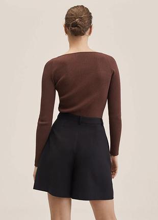 Коричневый топ в рубчик mango 3