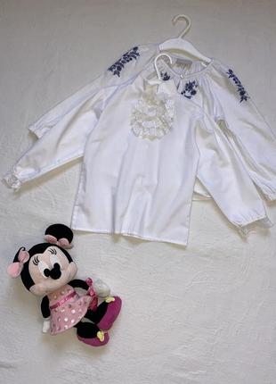 Нарядна біла блуза блузка на 4-5 років8 фото