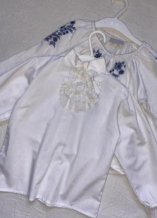 Нарядная белая блуза блузка на 4-5 лет3 фото