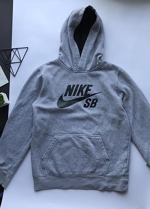 Оригинальная серая спортивная кофта nike кенгурушка / толстовка