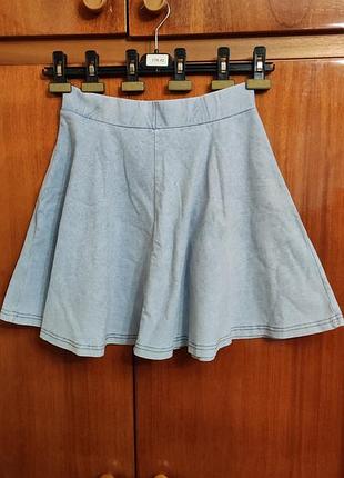 Джинсовая юбка солнце new look