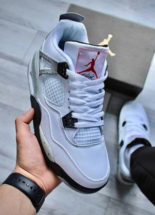 😎nike air jordan 4 retro white-silver😎4 фото