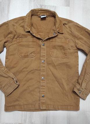 Плотная джинсовая рубашка оверсайз от vrs на 9-10 лет