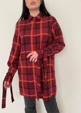 Подовжена сорочка в клітинку in the style