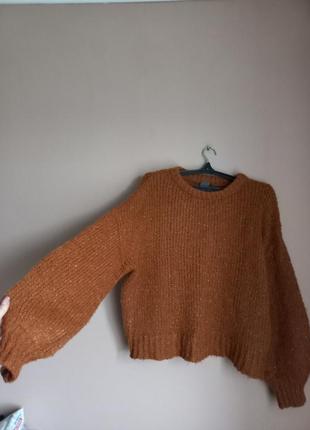 Теплый свитер объемный рукав из альпаки2 фото