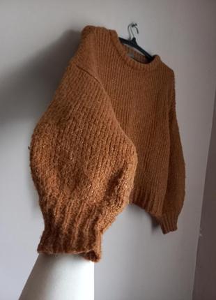 Теплый свитер объемный рукав из альпаки3 фото