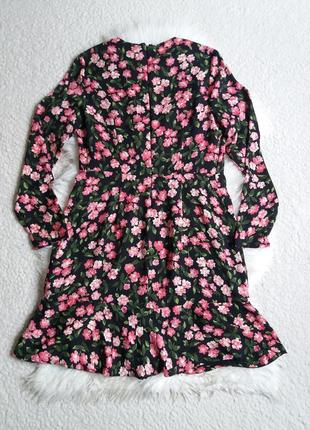 Платье миди с оборкой в цветочный принт6 фото