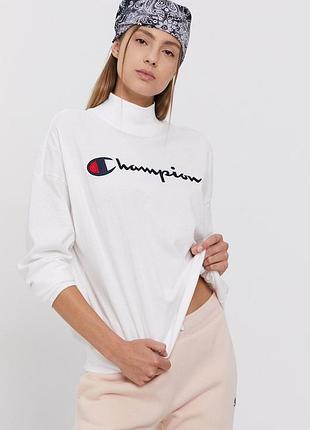 Білий світшот з високим горлом champion
