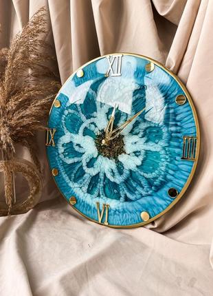 Часы настенные круглые из эпоксидной смолы epoxy m49 30x30 см