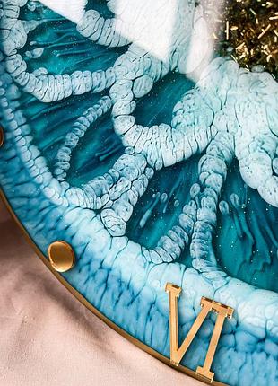 Часы настенные круглые из эпоксидной смолы epoxy m49 30x30 см