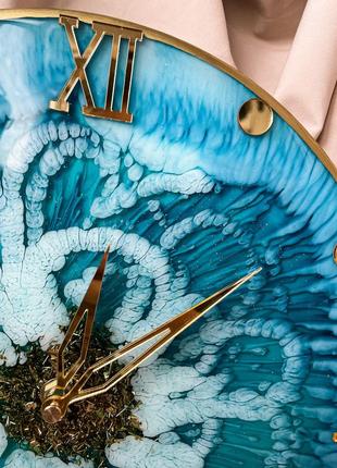 Часы настенные круглые из эпоксидной смолы epoxy m49 30x30 см