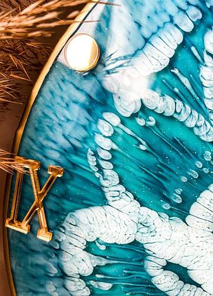 Часы настенные круглые из эпоксидной смолы epoxy m49 30x30 см