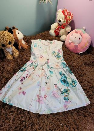 Гарна дитяча літня сукня з пташечками бавовна