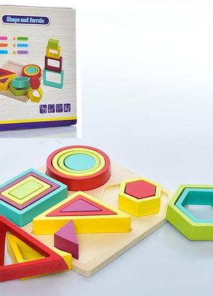 Деревянная игрушка геометрика бб md-1717 18 предметов