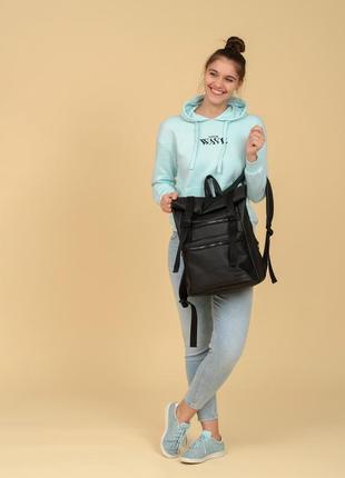 Жіночий рюкзак ролл sambag rolltop zard чорний6 фото