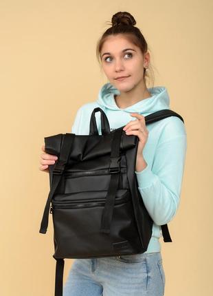 Жіночий рюкзак ролл sambag rolltop zard чорний1 фото
