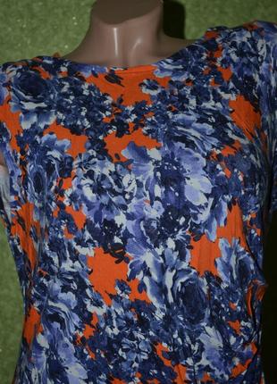 Яркое платье в сине- оранжевых тонах3 фото