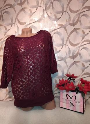 Блуза гіпюр марсала від red herrind 46/48р