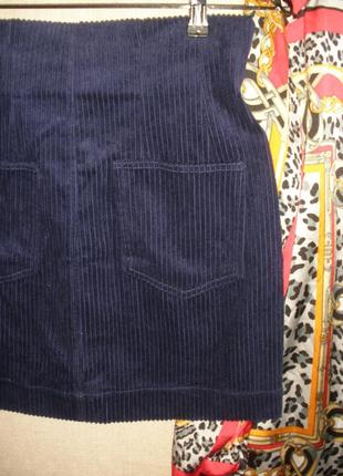 Новая вельветовая мини юбка на пуговицах высокая талия7 фото