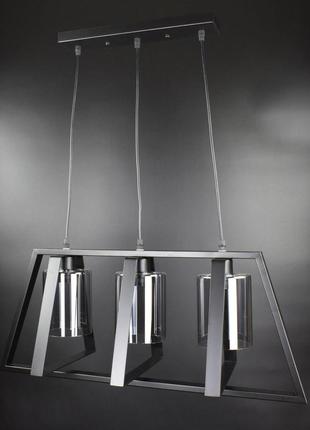 Люстра потолочная подвесная в стиле loft (лофт) 11806/3-gr черный 40х30х75 см.