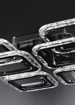 Люстра потолочная led с пультом a2517/4+4xs-bk черный 11х46х46 см.
