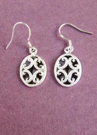 🏵стильні сережки у сріблі 925, нові! арт. 8606