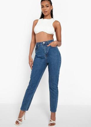 Джинсы mom  boohoo