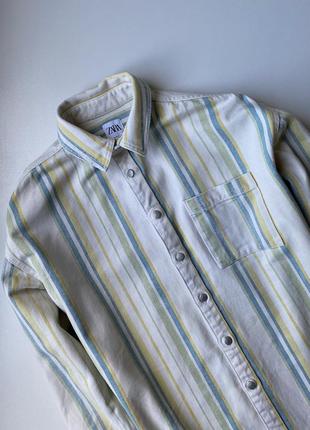Стильная мужская рубашка zara man/рубашка в полоску3 фото