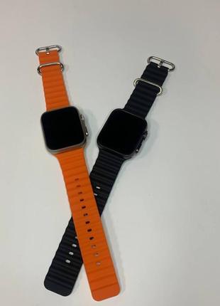 Смарт-часы gs 8+ ultra 49мм ремешок 24 мм оранжевый3 фото