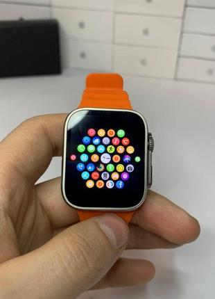 Смарт-часы gs 8+ ultra 49мм ремешок 24 мм оранжевый7 фото