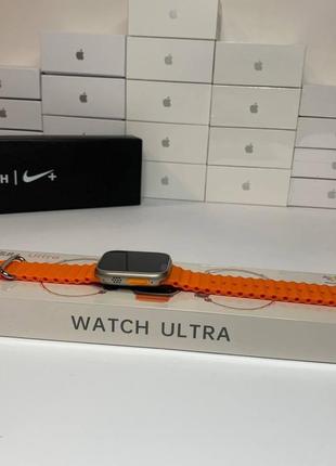 Смарт-часы gs 8+ ultra 49мм ремешок 24 мм оранжевый6 фото
