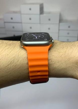Смарт-часы gs 8+ ultra 49мм ремешок 24 мм оранжевый8 фото