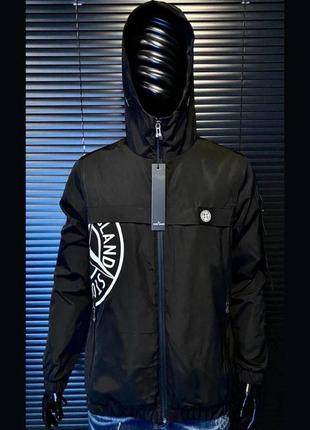 Черная куртка stone island / весенние брендовые ветровки для мужчин1 фото