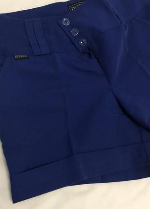 Сині бавовняні шортики на високій посадці