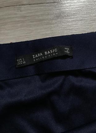 Темно-синяя асимметричная кружевная юбка с цветочной вышивкой миди zara7 фото