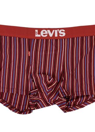 Чоловічі труси levis, приємний гладкий матеріал, колір бордовий зі смужками, розмір 3xl (підійде на xxl)