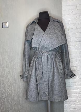 Демисезонное полушерстяное пальто тренч asos, m