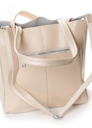 Женская кожаная сумка шоппер кожаный2 фото
