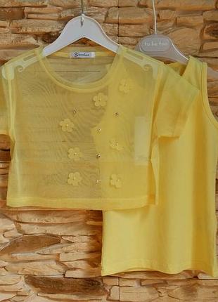 Комплект: футболка-сіточка і майка gaialuna (італія) на 6-7 років (розмір 122)