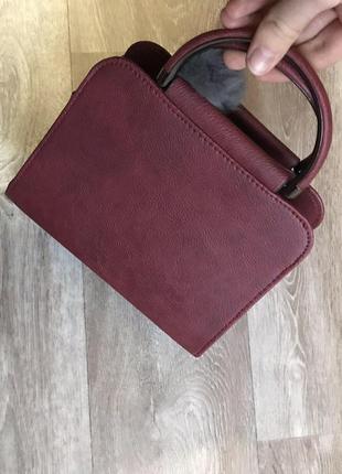 Стильная женская сумочка клатч. модная мини сумка черная бордовая серая пудровая бордовый6 фото