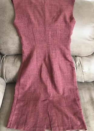 Плаття-футляр бордового кольору без рукавів2 фото